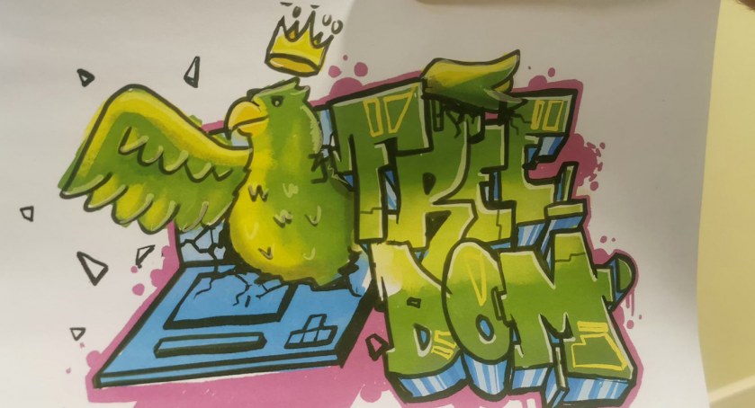 Młodzież zaprojektowała graffiti, które znalazło się na ścianie Galerii Solnej