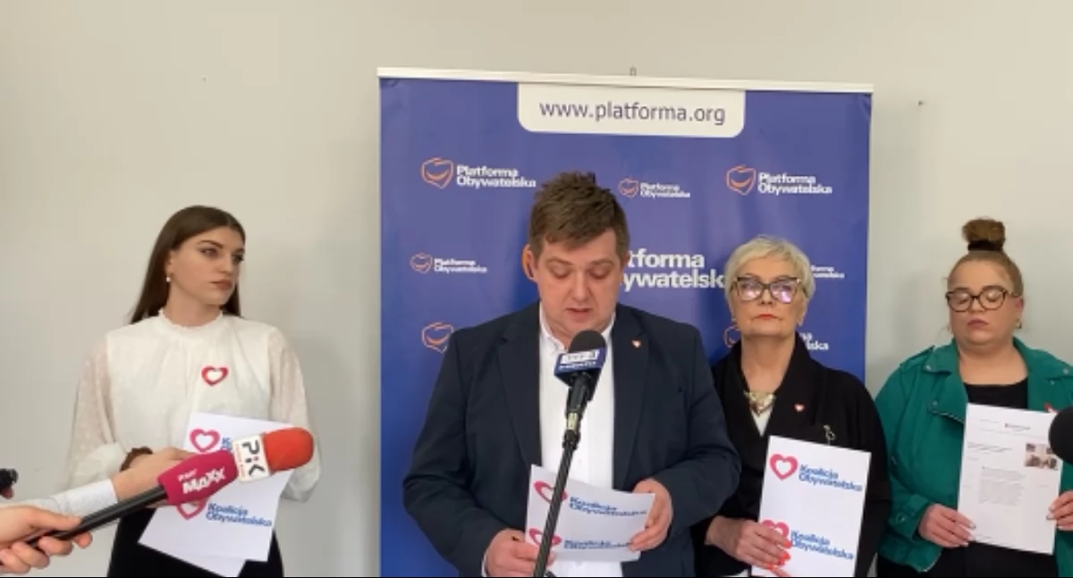 Samorząd, Konferencja prasowa radnych Koalicji Obywatelskiej - zdjęcie, fotografia