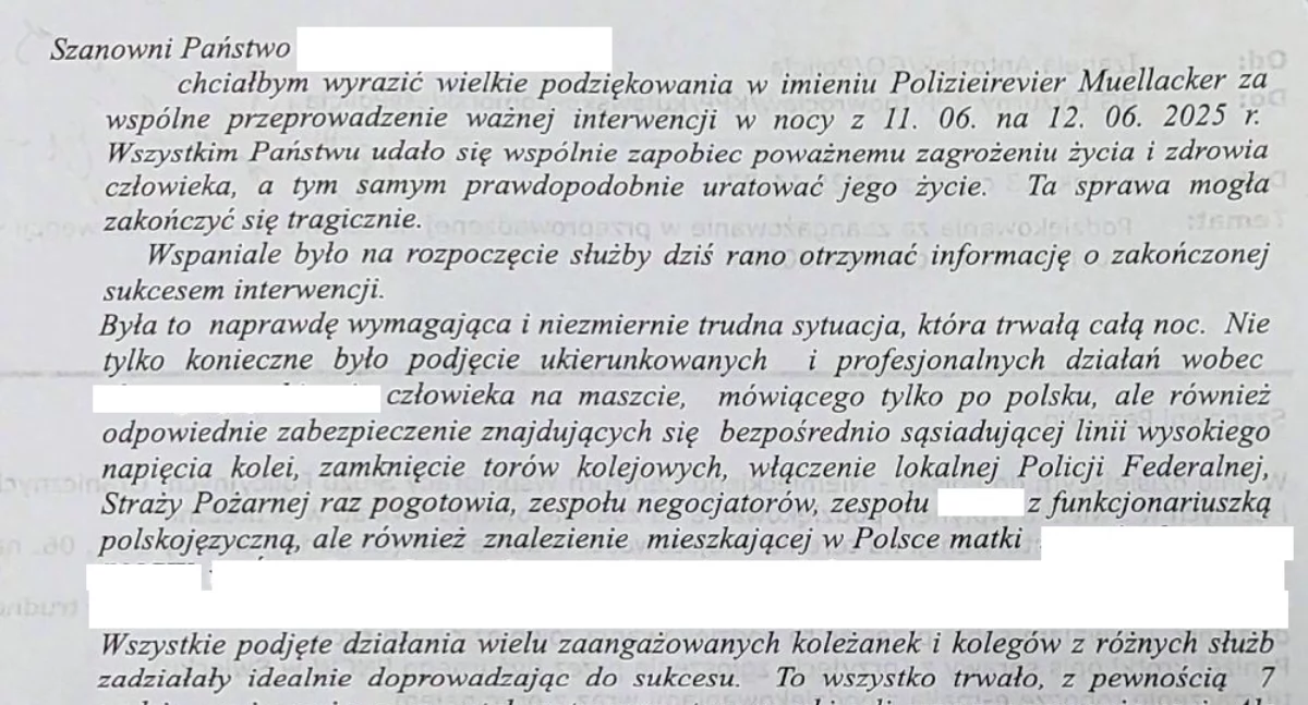 Komunikaty Policja, Wspólne działania Policji niemieckiej polskiej zapobiegły tragedii - zdjęcie, fotografia