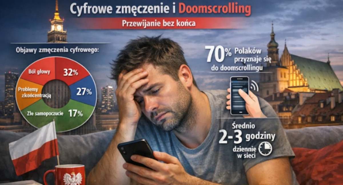 Społeczeństwo2, Cyfrowe zmęczenie doomscrolling mózgowi odpocząć negatywnych informacji - zdjęcie, fotografia