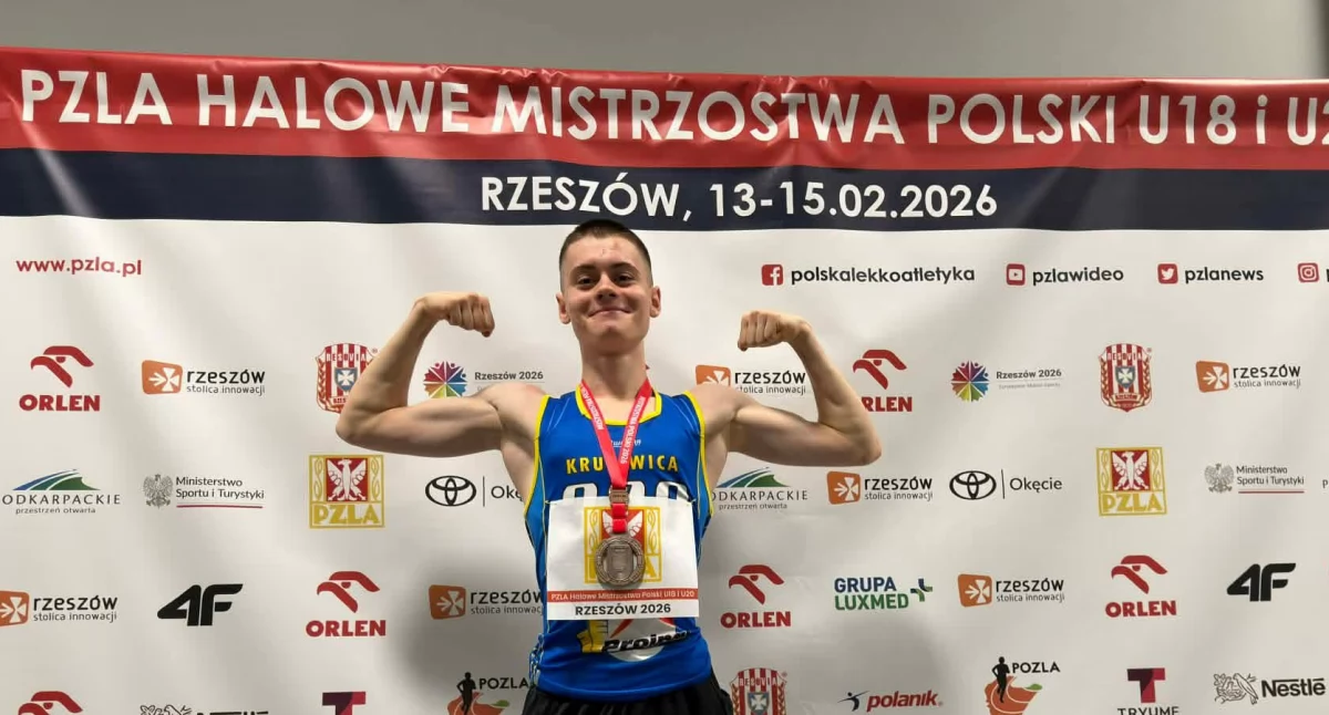 Biegi, medal! Jakub Procek podium Halowych Mistrzostw Polski! - zdjęcie, fotografia