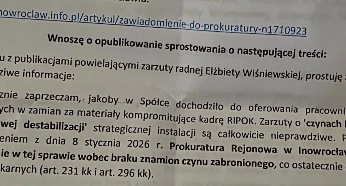 Samorząd, Sprostowanie Szczepaniak Leszka Sienkiewicza - zdjęcie, fotografia