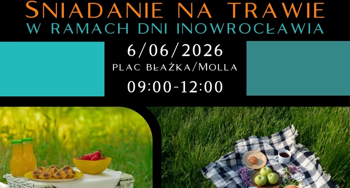 Festyny, Śniadanie trawie Inowrocławiu pyszny zdrowy poranek plenerze! - zdjęcie, fotografia