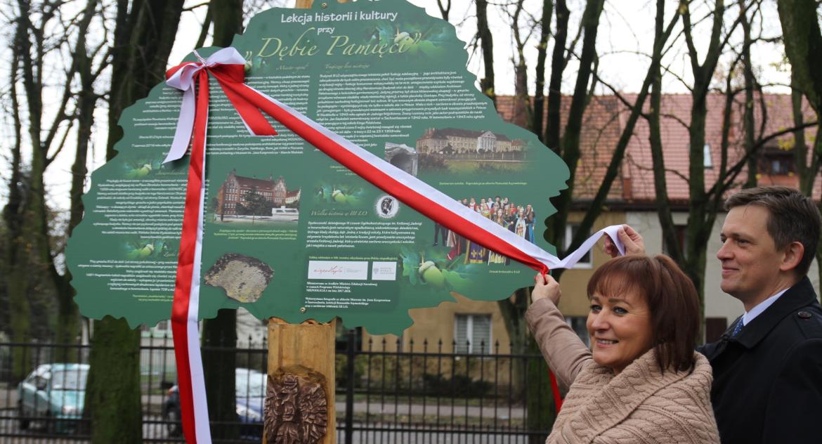ponadgimnazjalne, Odsłonili tablice edukacyjne - zdjęcie, fotografia