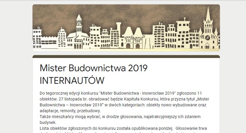 Plebiscyt publiczności - Mister Budownictwa