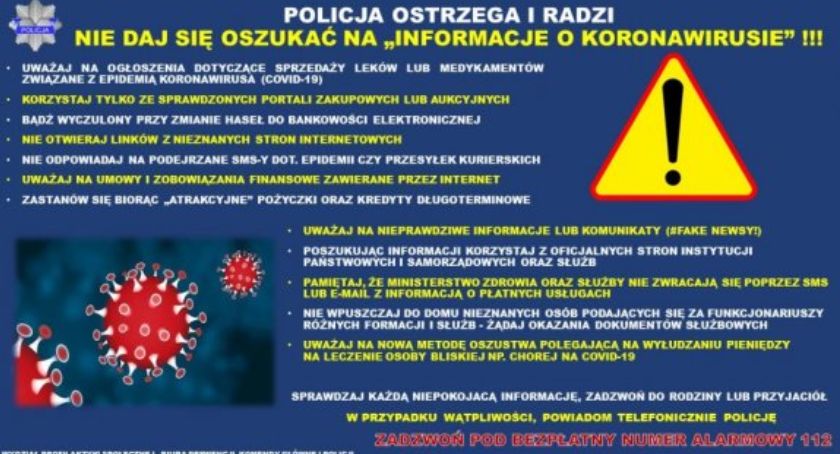 Policja ostrzega i radzi. Nie daj się oszukać na „informacje o koronawirusie”