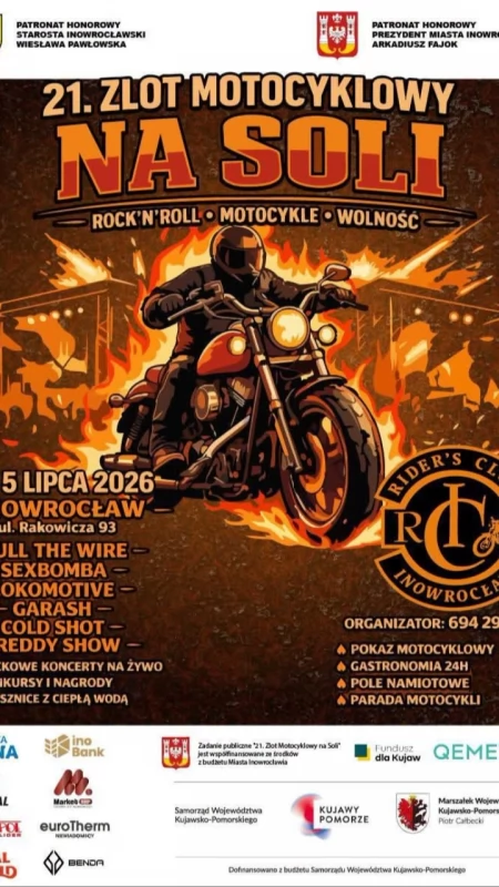 Ryk silników i rock’n’roll na Soli. Już wkrótce 21. Zlot Motocyklowy w Inowrocławiu