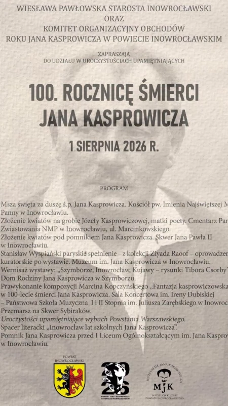 Setna rocznica śmierci Jana Kasprowicza. Uroczyste obchody w Powiecie Inowrocławskim